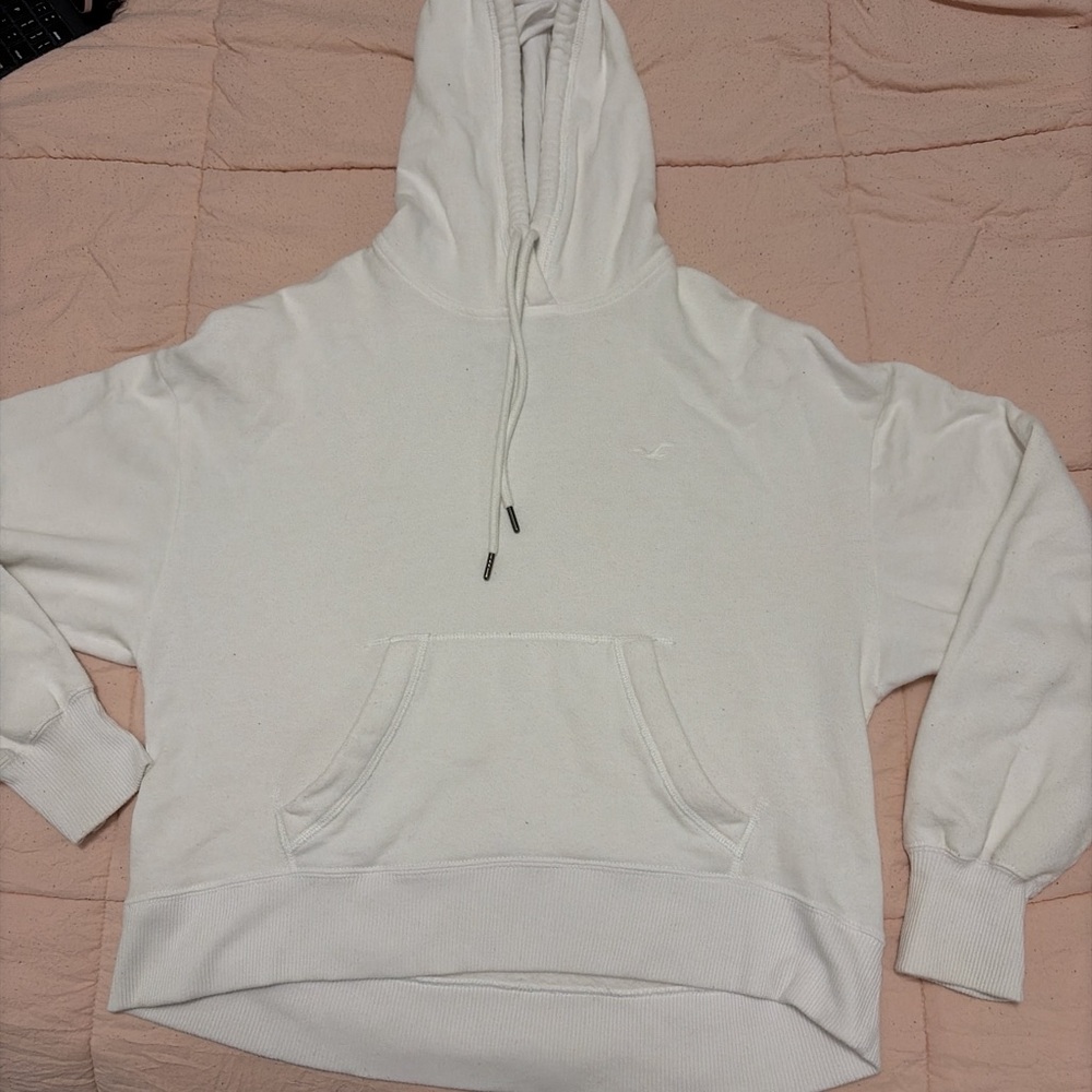 Hollister Women's Classic White Hoodie